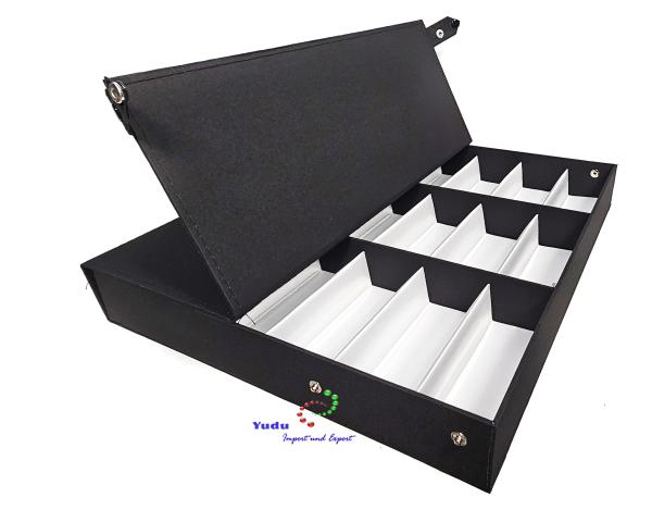 Brillenkoffer Brillendisplay Brillenständer Brillenpräsentation aus Textilstoff für 18 Brillen